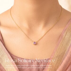 Rosa solitaire necklace