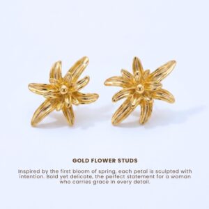 gold-flower-studs