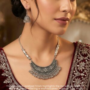 Silver Oxidised Mala set