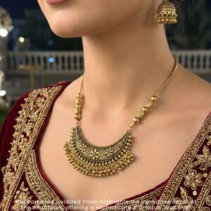 Golden Oxidised Mala Set