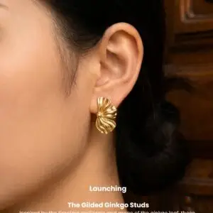 The Gilded Ginkgo Studs